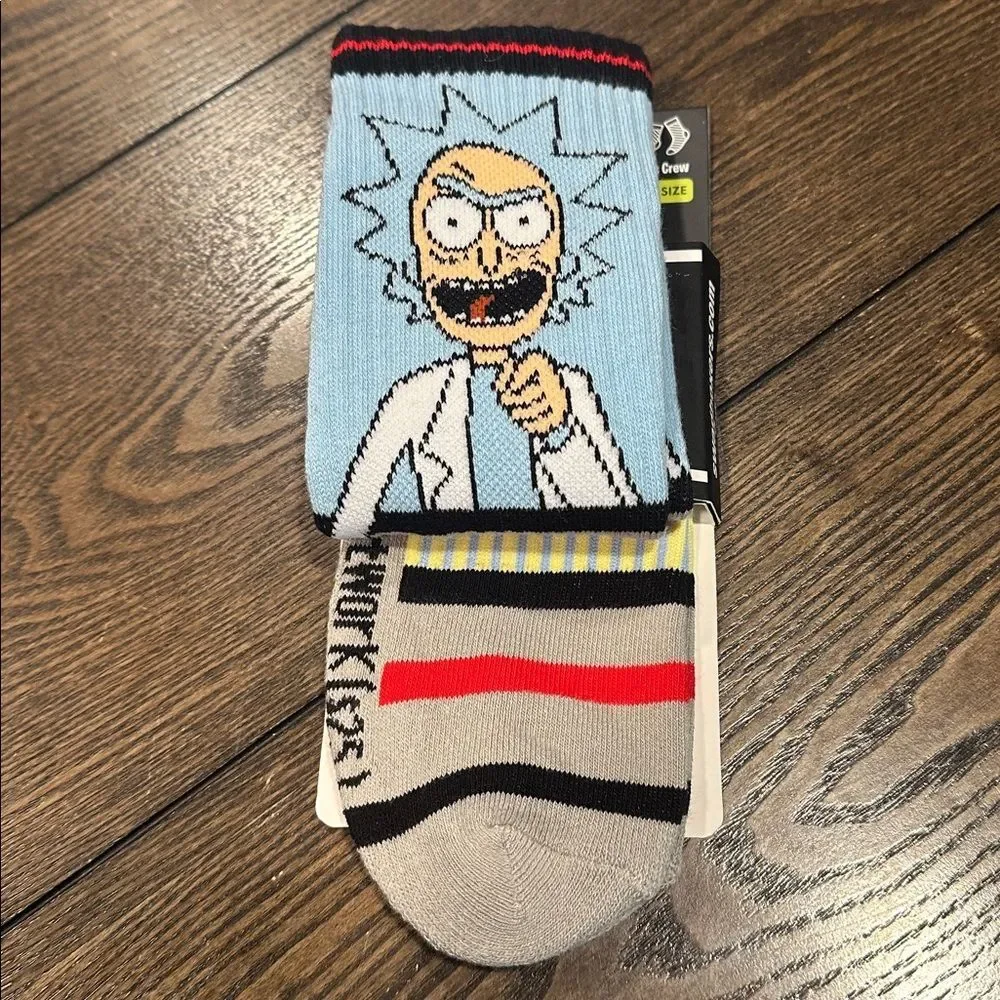 SWAG Rick and Morty Men’s Crew Performance Socks One Size NEW